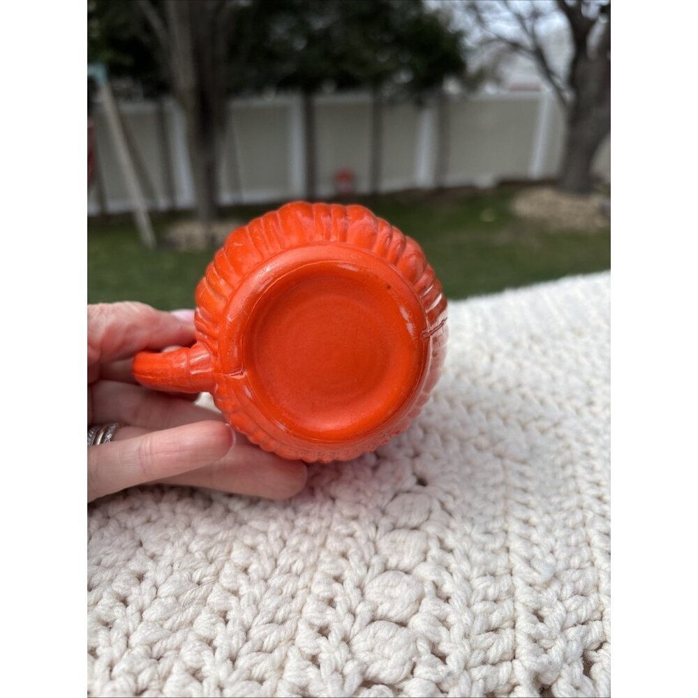 Vintage MCM Hazel Atlas Orange Moderntone Platonite Creamer Pitcher Kitsch 002 2 - Picture 3 of 8